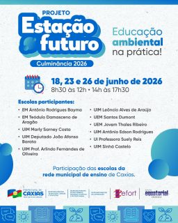 🌱📚 Educação ambiental na prática, construindo um futuro mais sustentável!

O Projeto Estação Futuro 2026 reúne alunos e educadores da rede municipal de ensino de Caxias em uma mostra de conhecimento, conscientização e protagonismo estudantil.

Juntos, cultivamos atitudes que transformam o presente e inspiram o futuro.

#EstaçãoFuturo #EducaçãoAmbiental #EducaçãoCaxiense #MeioAmbiente #PrefeituraDeCaxias