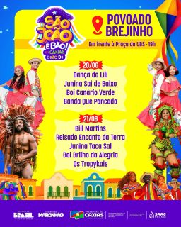 🌽🔥 São João no Povoado Brejinho vai ser bão demais! 🎉

Vai ter arrasta-pé, brincadeiras, apresentações culturais e muita animação para ninguém ficar parado! 💃🪗

Chama a família, os amigos e venha viver dois dias de muita festa, tradição e alegria no São João. ❤️🎉

#SãoJoãoEmCaxiasÉBãoDemais #PovoadoBrejinho #SãoJoão2026 #PrefeituraDeCaxias