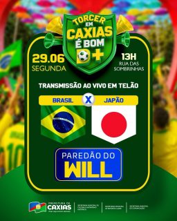 🇧🇷💚 Amanhã o coração bate mais forte pelo Brasil! É dia de reunir a galera, vestir a camisa da Seleção e fazer aquela festa na torcida! ⚽🙌

A transmissão será em telão na Rua das Sombrinhas e o som fica por conta do Paredão do Will, garantindo ainda mais animação para a torcida. Então já sabe, chama os amigos, a família e vem vibrar cada lance com a gente!

Torcer em Caxias é bom demais! 🇧🇷💚

#TorcerEmCaxiasÉBomDemais #VemTorcer #SeleçãoBrasileira #PrefeituraDeCaxias