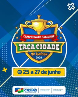 ⚽🏆 A emoção do futebol de bairro está de volta!

De 25 a 27 de junho, acontece a Taça Cidade de Bairro 2026, reunindo talento e paixão que move os nossos campos por toda a cidade. ⚽️

Chegou a hora de torcer, vibrar e apoiar os times que representam suas comunidades. Confira a programação completa e prepare a torcida! 👏

#TaçaCidadeDeBairro2026 #FutebolDeBairro #EsporteCaxiense #PrefeituraDeCaxias