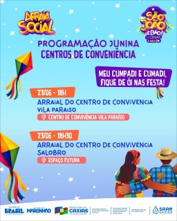 🎉🌽 O clima junino vai tomar conta dos Centros de Convivência com o nosso Arraiá Social!

Um momento especial de alegria, integração e valorização das festas juninas, reunindo os assistidos, famílias e equipes em uma programação cheia de música, dança, comidas típicas e muita animação. 💃🪗

#ArraiáSocial #ProteçãoSocial #CentrosDeConvivência #PrefeituraDeCaxias