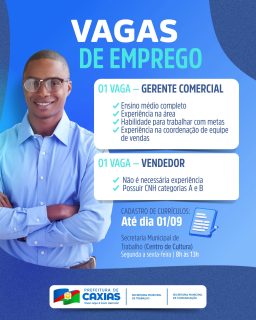 🚨💼 Alô, quem está procurando uma oportunidade de trabalho! 👀

Tem vagas de emprego para quem quer colocar seus talentos em prática, crescer profissionalmente e fazer parte de uma nova equipe! 🚀

Se você se identifica com uma das áreas, essa pode ser a sua chance. Não deixe essa oportunidade passar! 🤝

#VagasDeEmprego #Oportunidade #Trabalho #PrefeituraDeCaxias