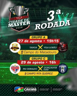 A bola vai rolar! ⚽️🏃🏻🔥

A Taça Cidade de Master 2026 chega com mais uma rodada cheia de emoção, disputa e aquele futebol que a gente gosta! 

Chama a turma, prepara a torcida e vem acompanhar! 🙌⚽

#TaçaCidadeDeMaster #EsporteCaxias #PrefeituraDeCaxias
