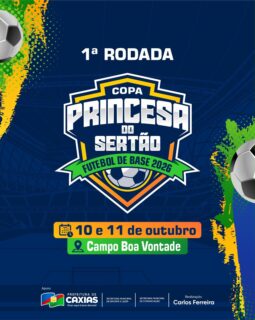 ⚽🏆 Vem aí a 1ª rodada da Copa Princesa do Sertão Futebol de Base 2026!
Serão dois dias de muita emoção, talento e espírito esportivo, valorizando nossos jovens atletas e fortalecendo o futebol de base! 💙⚽️
#CopaPrincesaDoSertão #FutebolDeBase2026 #EsporteCaxiense #PrefeituraDeCaxias