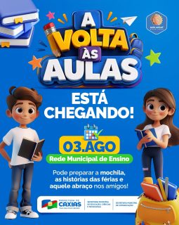 🎒📚 As férias estão acabando e já pode preparar a mochila, separar o material e, claro, guardar as histórias das férias pra contar pros amigos! 😍

Dia 3 de agosto, a Rede Municipal de Ensino está de volta. Bora começar mais um semestre cheio de aprendizados, reencontros e novas histórias! 🚀📖💙

#VoltaÀsAulas #RedeMunicipalDeEnsino #EducaçãoCaxias #PrefeituraDeCaxias