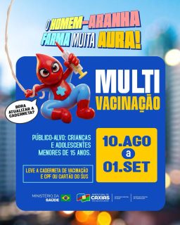 💉🕷️ O Homem-Aranha farma muita aura com a Multivacinação! 🕸️

De 10 de agosto a 1º de setembro, a ação será realizada para crianças e adolescentes menores de 15 anos nas UBSs da zona urbana e zona rural. 

Leve a caderneta de vacinação e o CPF ou cartão do SUS. Não deixe para depois, vamos manter a caderneta em dia e a proteção em alta! 💪💉

#Multivacinação #Vacinação #SaúdeCaxias #PrefeituraDeCaxias