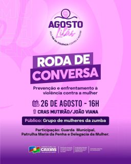💜🗣️ Lugar de mulher é onde ela quiser e também onde sua voz é ouvida!

Roda de Conversa sobre prevenção e enfrentamento à violência contra a mulher, dentro da programação do Agosto Lilás. 

Diálogo, informação e fortalecimento da rede de proteção, com a participação da Guarda Municipal, Patrulha Maria da Penha e Delegacia da Mulher. 💜

#AgostoLilás #Respeito #ProteçãoÀMulher #FimDaViolênciaContraAMulher #PrefeituraDeCaxias