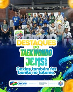 🥋🏅Caxias também fez bonito no tatame!No JEMS 2026, nossos atletas do Taekwondo mostraram técnica, foco e muita garra em cada luta! 🏆💪Parabéns a todos os atletas, treinadores e equipes que fizeram parte dessa conquista! 👏🥋#JEMS2026 #Taekwondo #EsporteCaxias #OrgulhoCaxiense #PrefeituraCaxias