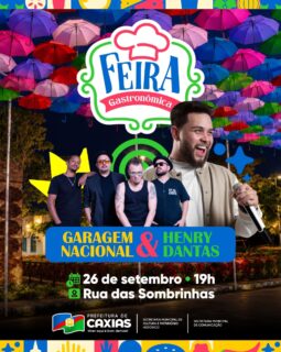 🍴☂️ A Feira Gastronômica tá chegando com muita música, sabor e diversão! 😋🎶

No dia 26 de setembro, a partir das 19h, a Rua das Sombrinhas vai receber Garagem Nacional & Henry Dantas para deixar a noite ainda mais especial! 💙💚

Chama a galera e vem curtir essa noite com a gente! 🥳

#FeiraGastronômica #CulturaCaxias #PrefeituraDeCaxias