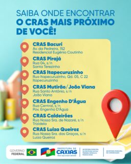 📍💙 Tem CRAS pertinho de você! 

Quer saber onde encontrar o CRAS mais próximo e conhecer as atividades disponíveis? Passe no mais perto da sua casa e participe!

Tem informação, atendimento, atividades e oportunidades esperando por você. 💙

#CRAS #ProteçãoSocial #PrefeituraDeCaxias