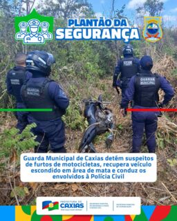 🚨🚔 Plantão da Segurança!

A Guarda Municipal de Caxias deteve dois suspeitos de envolvimento em furtos de motocicletas no município e recuperou mais uma moto.

A ação contou com o apoio do videomonitoramento, que ajudou na identificação de um dos suspeitos. Durante as diligências, a equipe localizou uma motocicleta escondida em uma área de mata, no povoado Carro Velho, no 2º Distrito.

Os dois suspeitos e a motocicleta recuperada foram encaminhados à Delegacia de Polícia Civil para os procedimentos cabíveis.

#PlantãoDaSegurança #GuardaMunicipal #SegurançaPública #PrefeituraDeCaxias