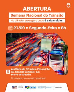 🚦🧡 A Semana Nacional do Trânsito está chegando!

Na próxima segunda-feira, 21/09, vamos dar o pontapé inicial nessa programação que reforça uma mensagem que vale para todo mundo: no trânsito, enxergar o outro também é salvar vidas. 🙌🏽

Você é nosso convidado(a) especial!🚘🏍️🚶🏽‍♀️

#SemanaNacionalDoTrânsito #TrânsitoCaxias #EducaçãoNoTrânsito #PrefeituraDeCaxias
