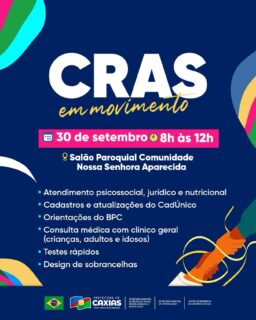 O CRAS em movimento está chegando com atendimento, orientação e vários serviços ainda mais perto da comunidade. 🤝Uma manhã preparada para levar informação, cuidado e serviços para quem mais precisa. Vem participar! 💙#CRASEmMovimento #ProteçãoSocial #PrefeituraDeCaxias