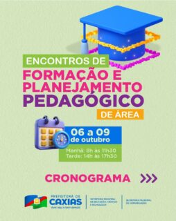 📚✨ Formação, planejamento e troca de experiências!Os encontros de formação e planejamento pedagógico por área fortalecem o trabalho dos profissionais da educação, com estudo, diálogo e organização das ações. 💙Confira o cronograma e fique por dentro das datas dos próximos encontros! 🤝#FormaçãoPedagógica #PlanejamentoPedagógico #EducaçãoCaxias #PrefeituraDeCaxias