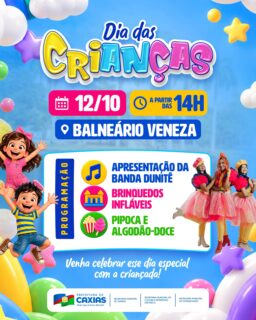 🎈💙 A criançada já tem encontro marcado! 🥳

Dia 12 de outubro, a partir das 14h, o Balneário Veneza vai ficar ainda mais divertido. Vai ter música e muita alegria para a criançada aproveitar esse dia especial. 🎶🍿🍭

Chama a família e vem curtir com a gente! 💙

#DiaDasCrianças #BalneárioVeneza #PrefeituraDeCaxias