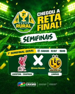 🏆⚽ O Copão Rural chegou à reta final!

A competição entra em sua fase decisiva, e agora é hora das semifinais!

Quem vai garantir a vaga na grande final? Prepare a torcida e venha acompanhar esses grandes confrontos! 🏆🌾

#CopãoRural2026 #EsporteCaxias #PrefeituraDeCaxias